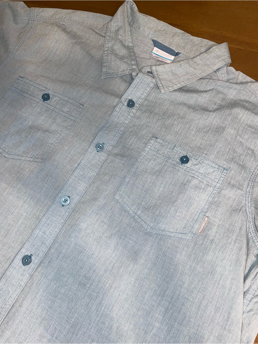 Columbia Light Blue Casual Button-Down Shirt